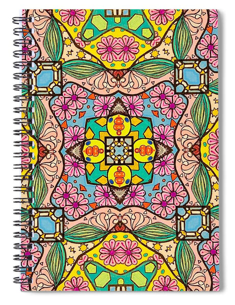 Pink Flower Doodle - Spiral Notebook