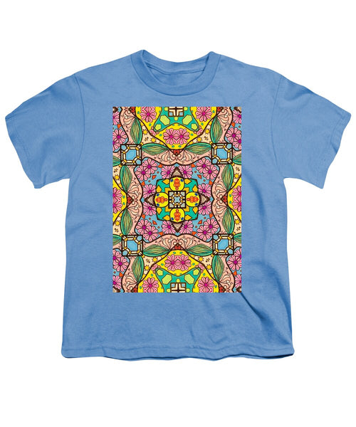 Pink Flower Doodle - Youth T-Shirt
