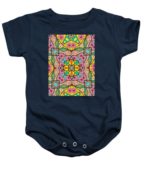Pink Flower Doodle - Baby Onesie