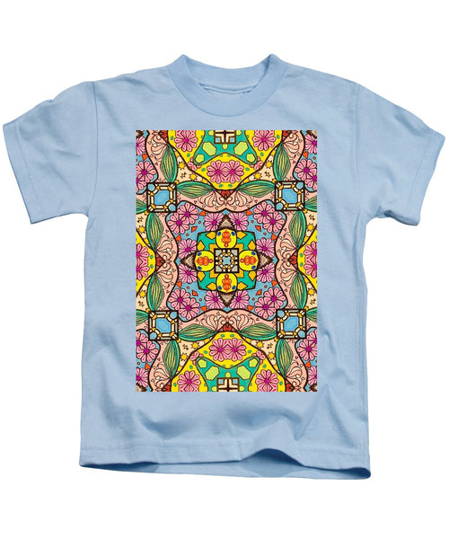 Pink Flower Doodle - Kids T-Shirt