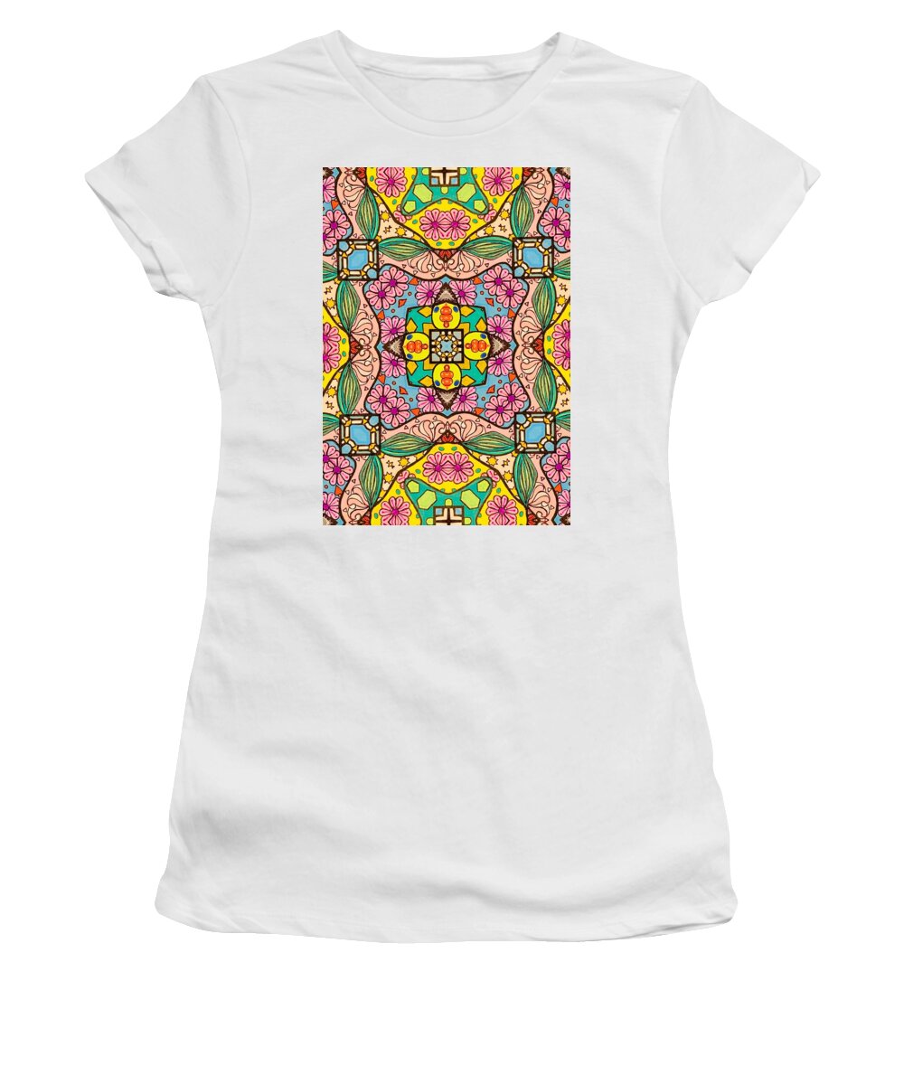 Pink Flower Doodle - Women's T-Shirt