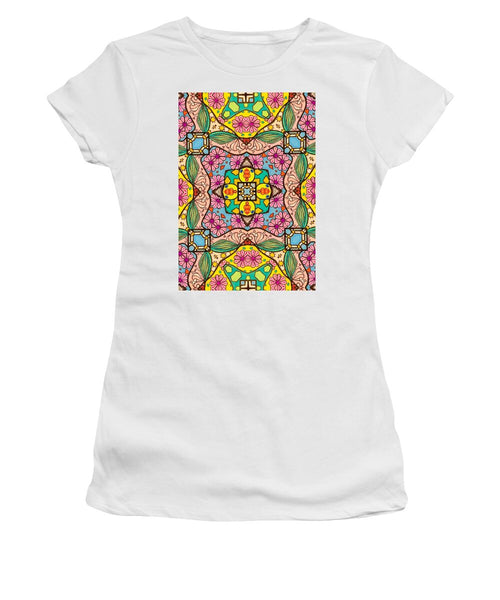 Pink Flower Doodle - Women's T-Shirt