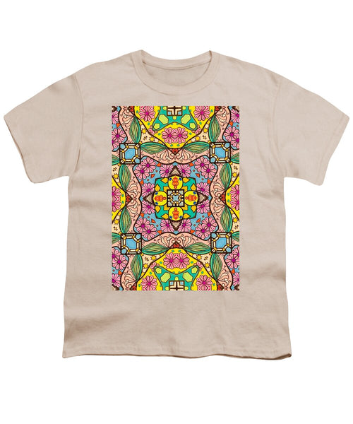 Pink Flower Doodle - Youth T-Shirt