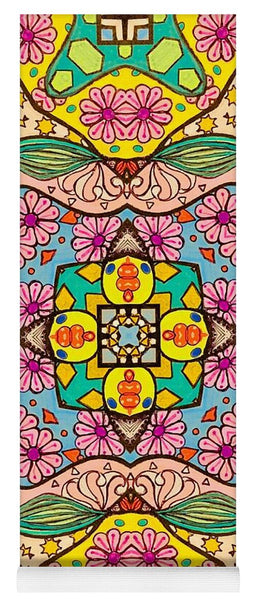 Pink Flower Doodle - Yoga Mat