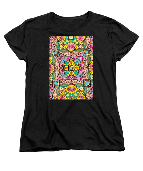 Pink Flower Doodle - Women's T-Shirt (Standard Fit)