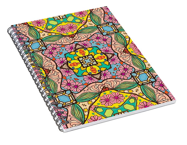 Pink Flower Doodle - Spiral Notebook