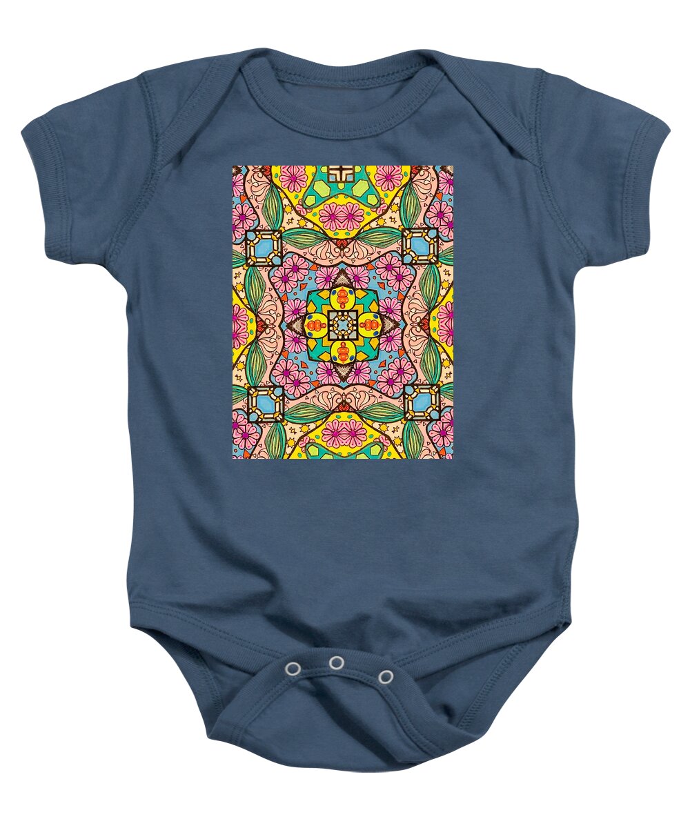 Pink Flower Doodle - Baby Onesie