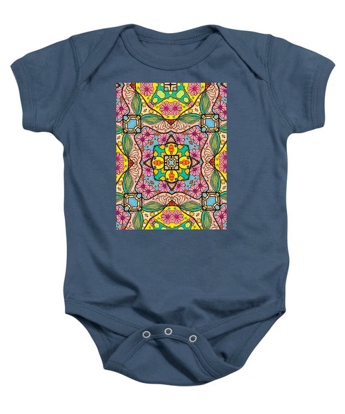 Pink Flower Doodle - Baby Onesie