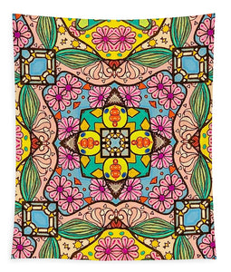 Pink Flower Doodle - Tapestry
