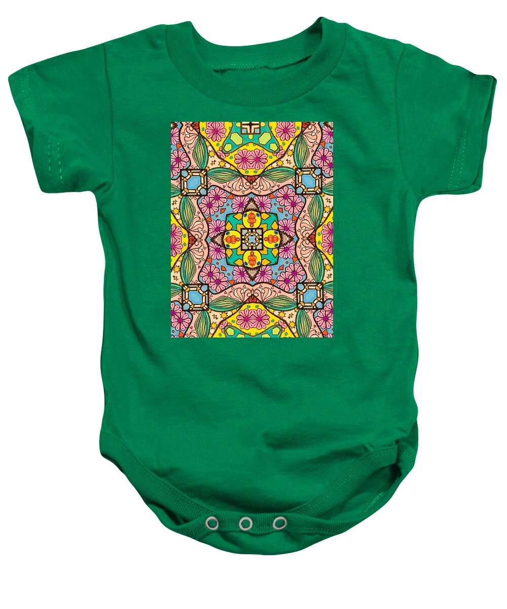 Pink Flower Doodle - Baby Onesie