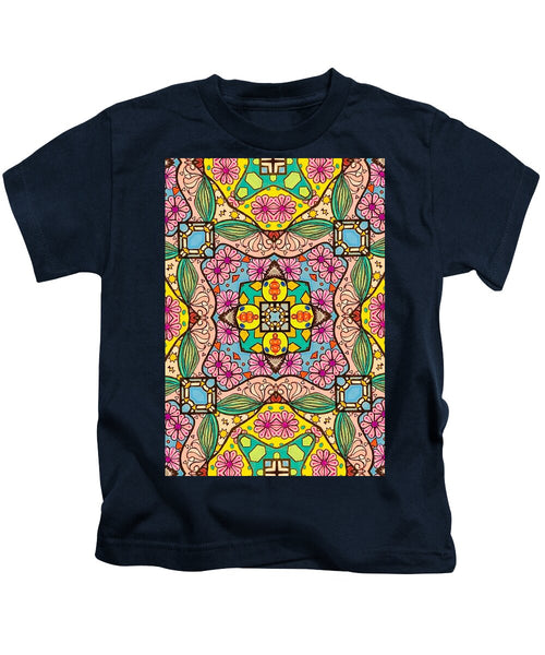 Pink Flower Doodle - Kids T-Shirt