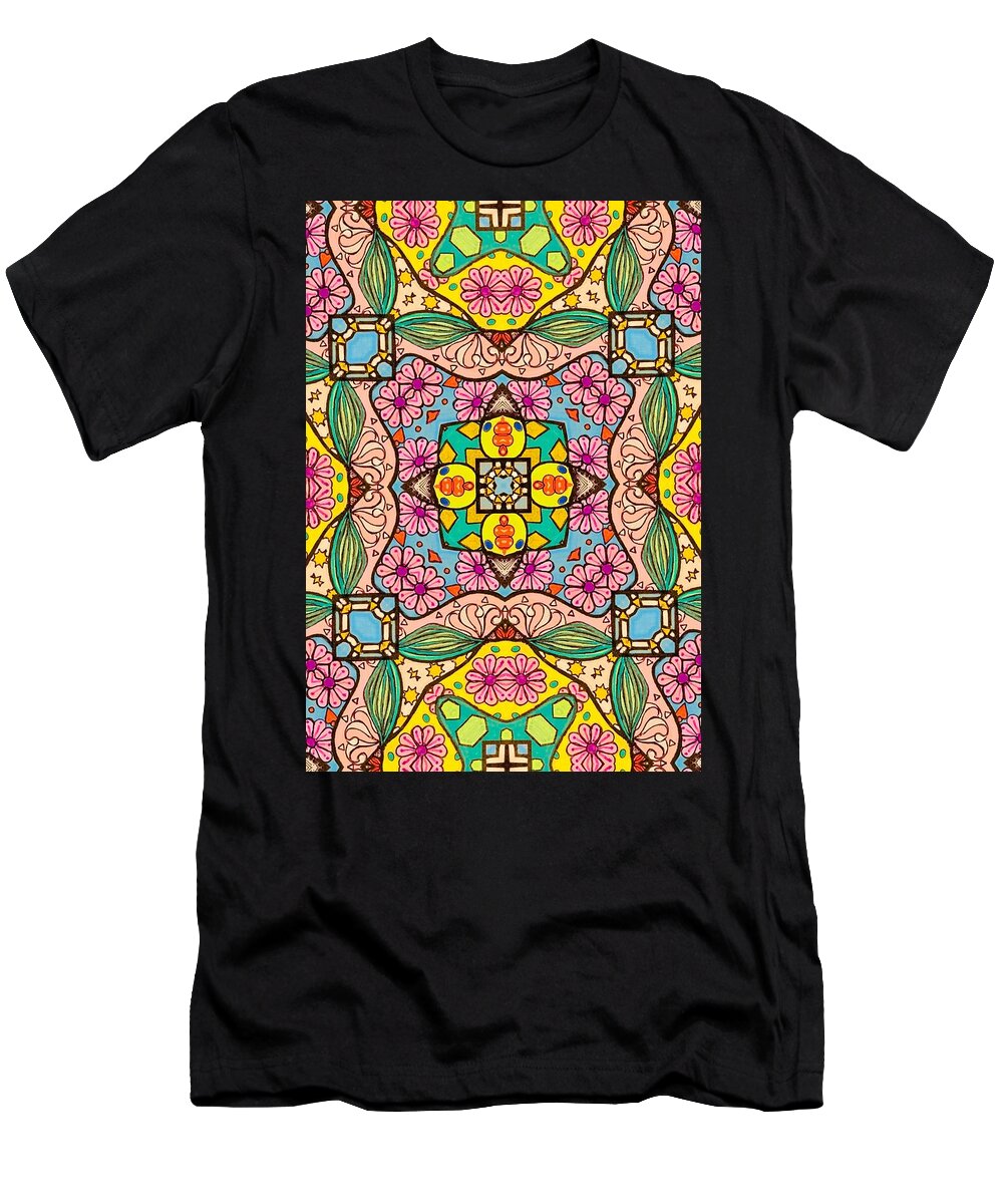 Pink Flower Doodle - T-Shirt