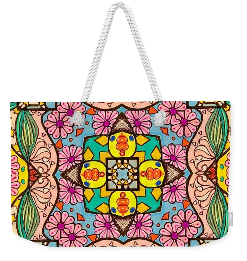 Pink Flower Doodle - Weekender Tote Bag