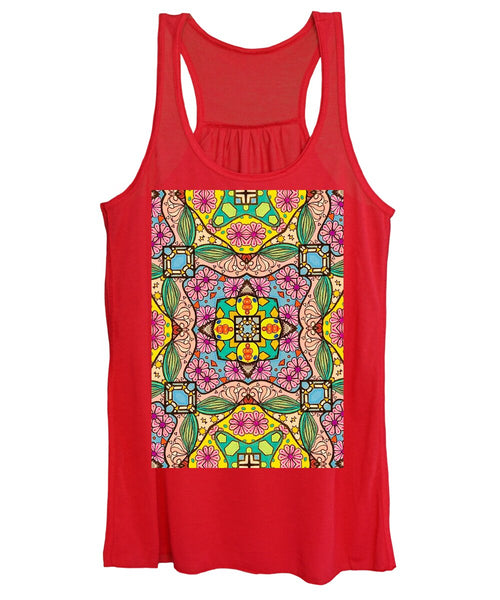 Pink Flower Doodle - Women's Tank Top
