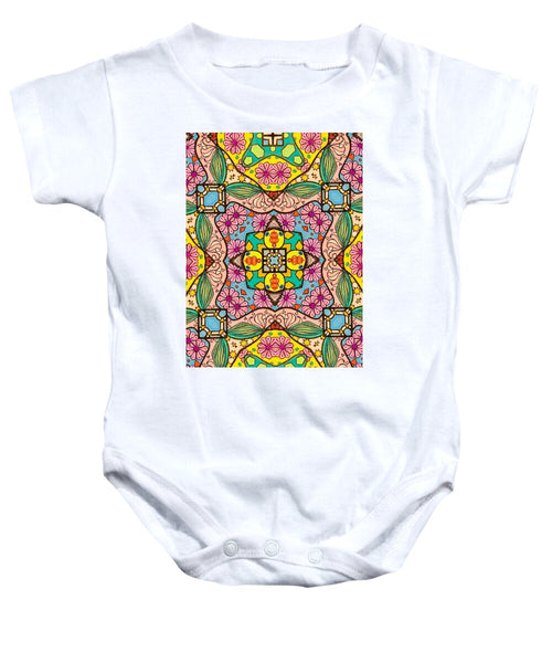 Pink Flower Doodle - Baby Onesie