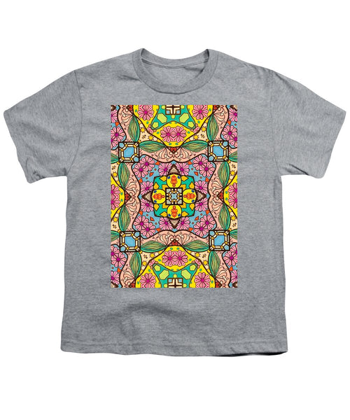 Pink Flower Doodle - Youth T-Shirt