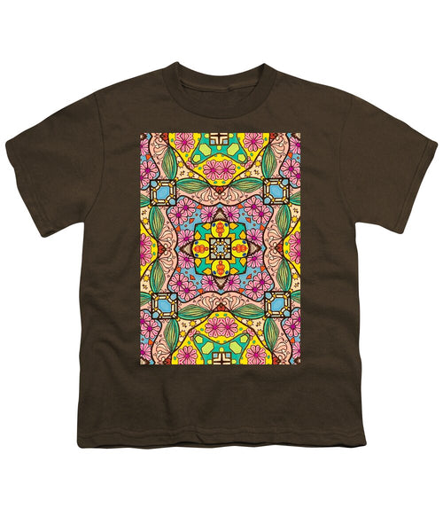 Pink Flower Doodle - Youth T-Shirt
