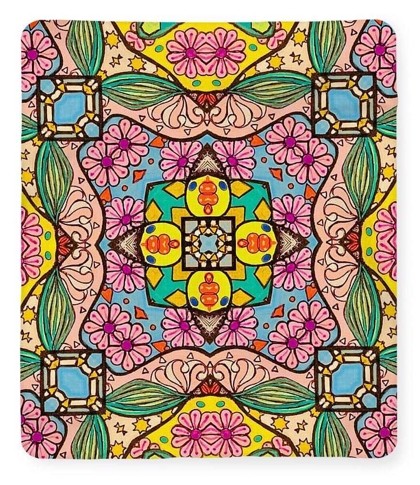Pink Flower Doodle - Blanket
