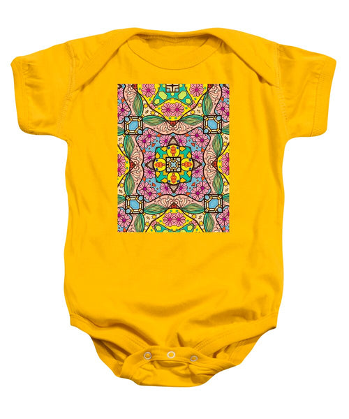 Pink Flower Doodle - Baby Onesie