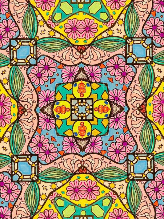 Pink Flower Doodle - Puzzle