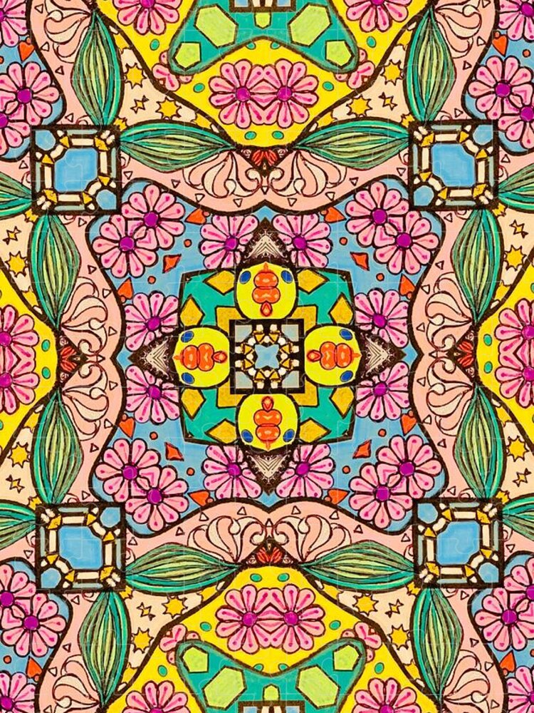 Pink Flower Doodle - Puzzle
