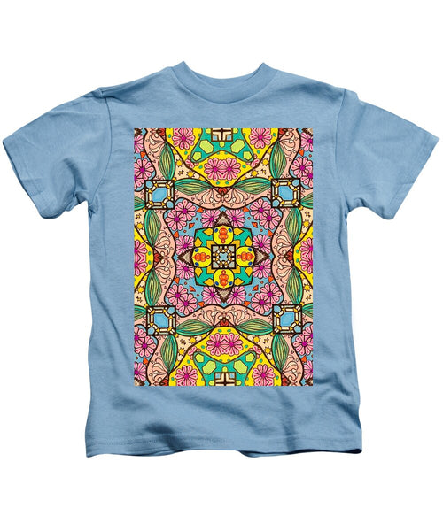 Pink Flower Doodle - Kids T-Shirt