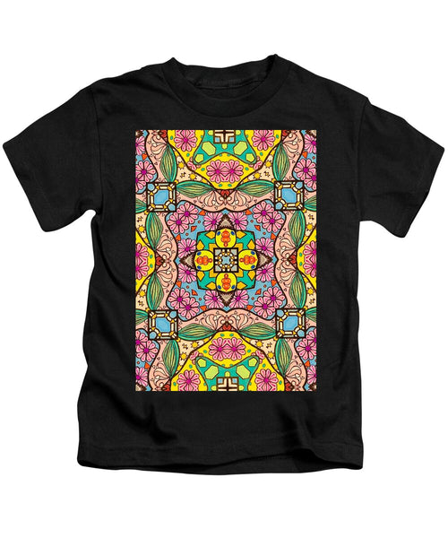 Pink Flower Doodle - Kids T-Shirt