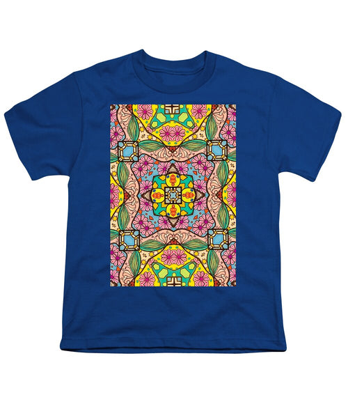 Pink Flower Doodle - Youth T-Shirt