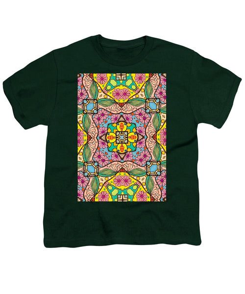 Pink Flower Doodle - Youth T-Shirt