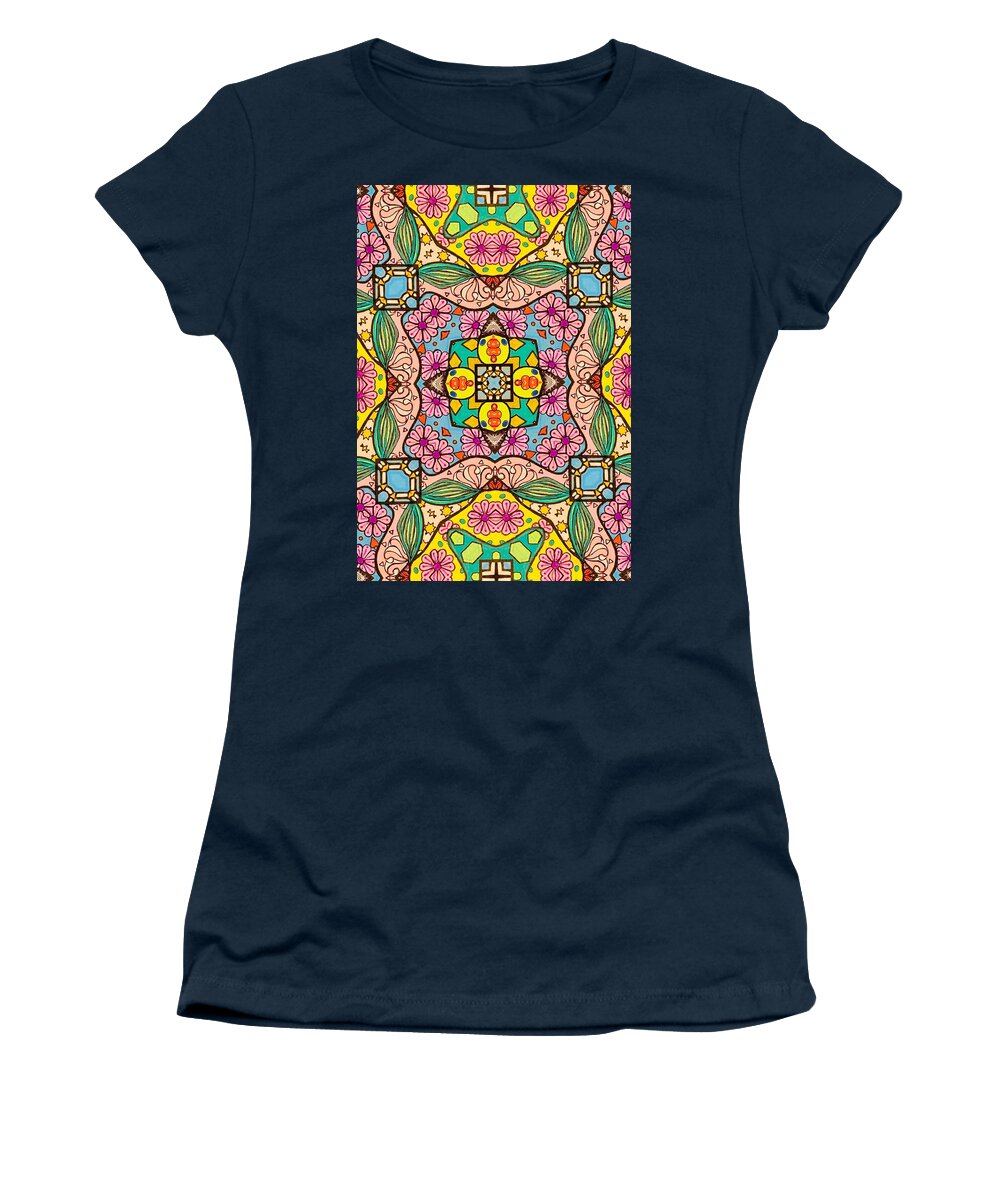 Pink Flower Doodle - Women's T-Shirt