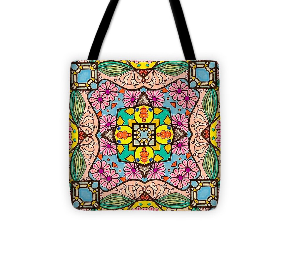 Pink Flower Doodle - Tote Bag