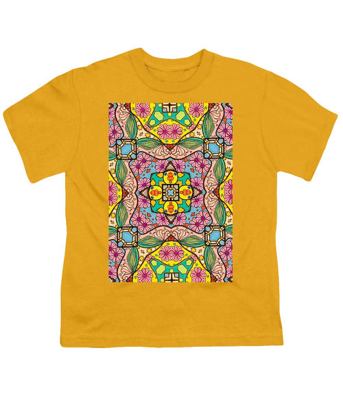 Pink Flower Doodle - Youth T-Shirt