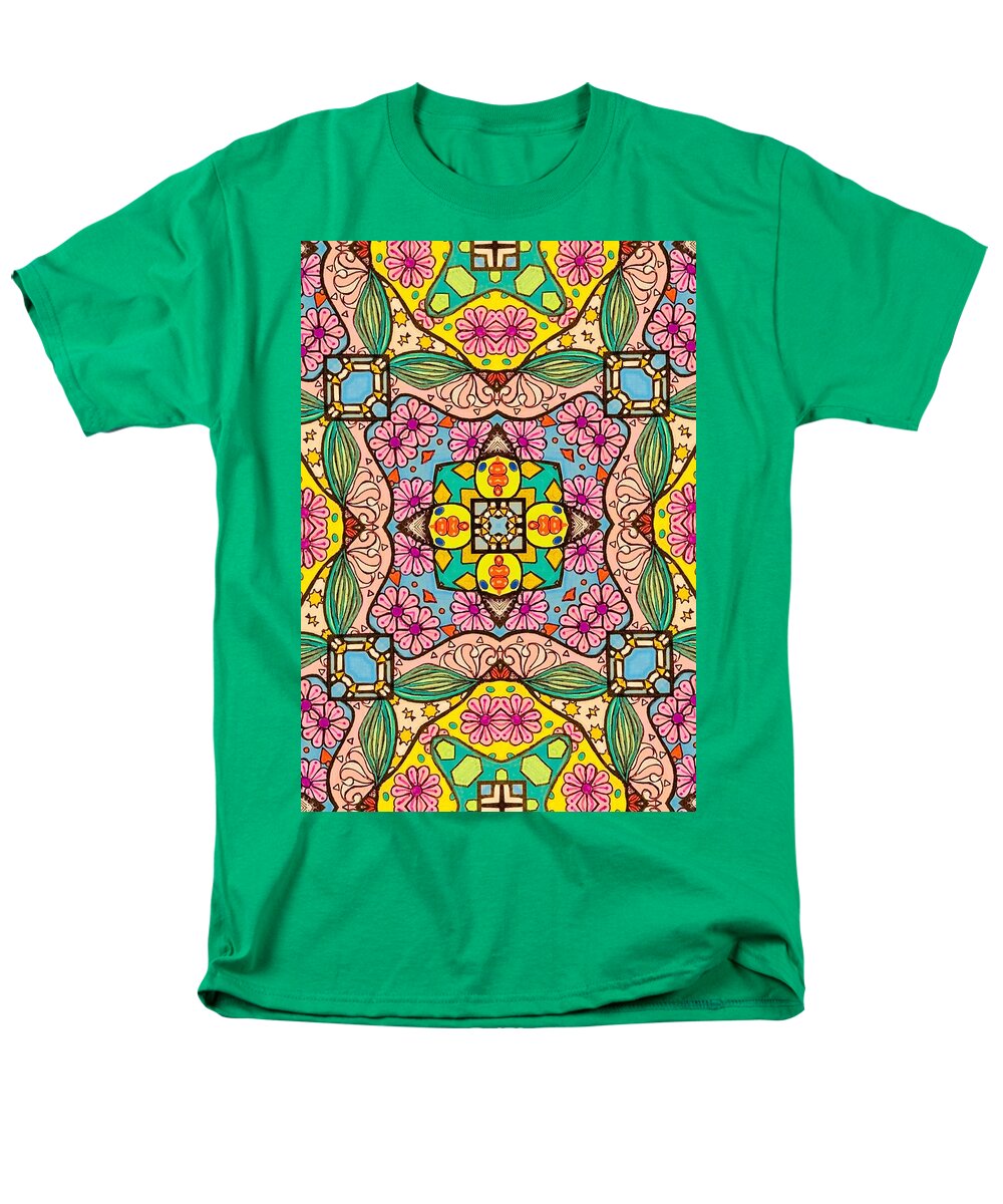 Pink Flower Doodle - Men's T-Shirt  (Regular Fit)