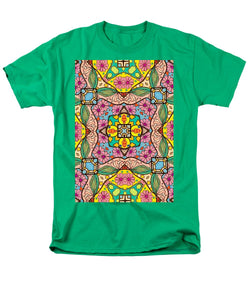 Pink Flower Doodle - Men's T-Shirt  (Regular Fit)