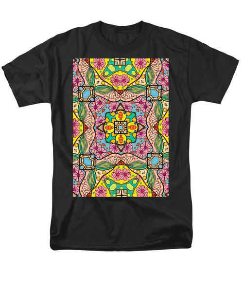 Pink Flower Doodle - Men's T-Shirt  (Regular Fit)