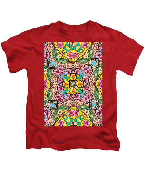 Pink Flower Doodle - Kids T-Shirt