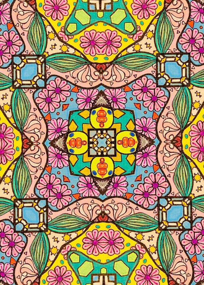 Pink Flower Doodle - Puzzle