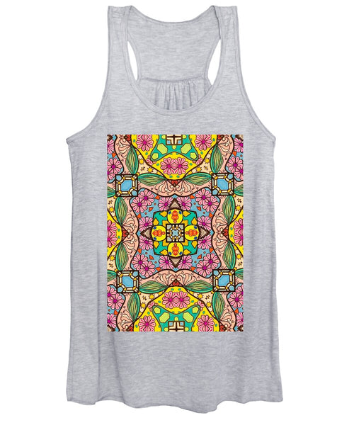 Pink Flower Doodle - Women's Tank Top