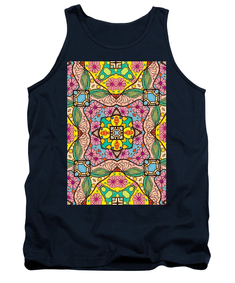 Pink Flower Doodle - Tank Top