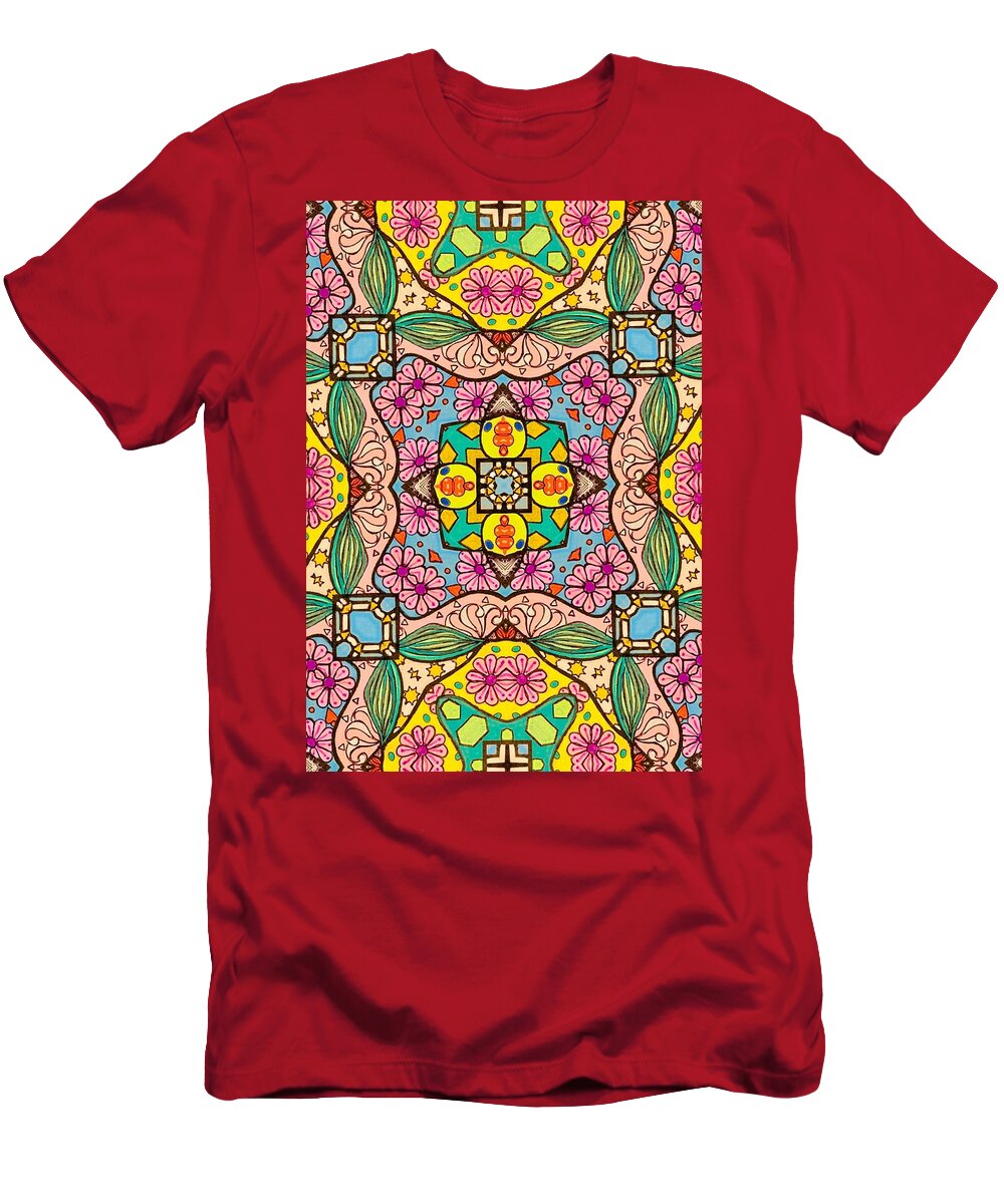 Pink Flower Doodle - T-Shirt
