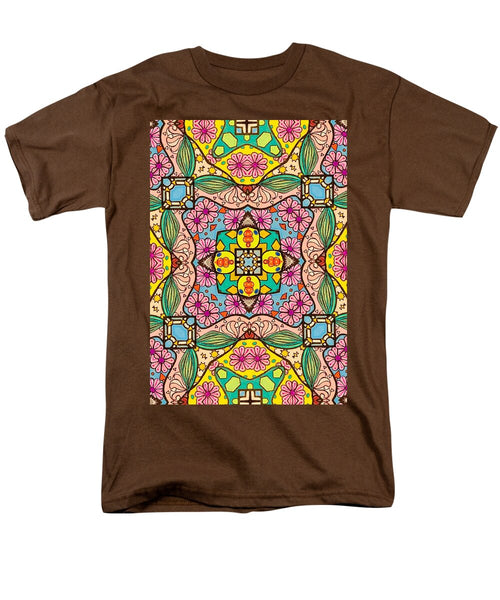Pink Flower Doodle - Men's T-Shirt  (Regular Fit)
