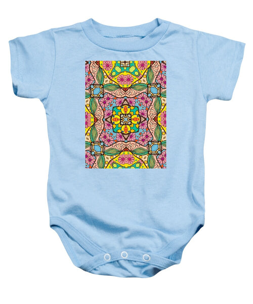 Pink Flower Doodle - Baby Onesie