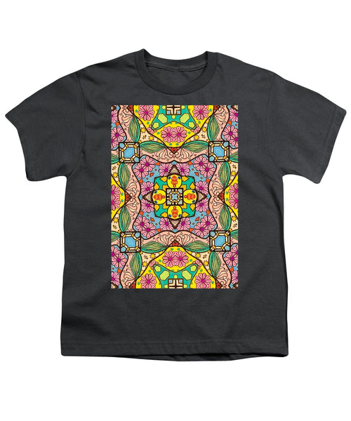 Pink Flower Doodle - Youth T-Shirt