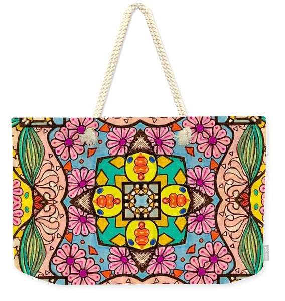 Pink Flower Doodle - Weekender Tote Bag