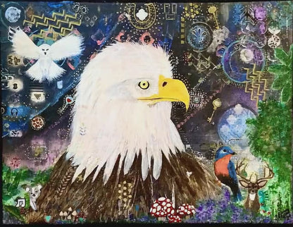 Mystics Eagle and Friends 18"x24" Acrylic on Canvas Painting by Sharmaine Rayner