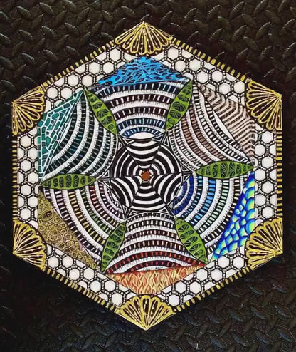 Confusing the MS- Acrylic Painting on 18"x18" Hexagon Canvas