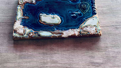 "By The Bay" 5"x7" Mixed Media Crystal and Resin Art