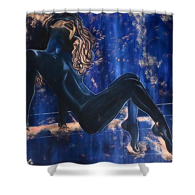 The Nudist- The Cosmic Blue Collection - Shower Curtain