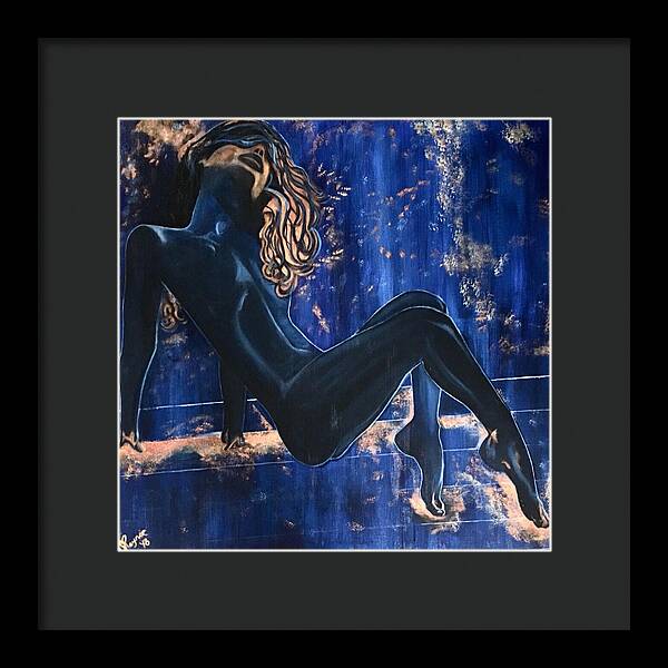 The Nudist- The Cosmic Blue Collection - Framed Art Print