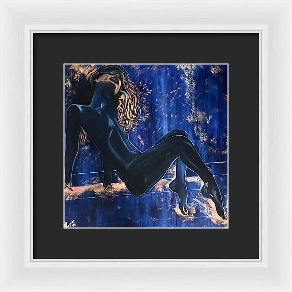 The Nudist- The Cosmic Blue Collection - Framed Art Print